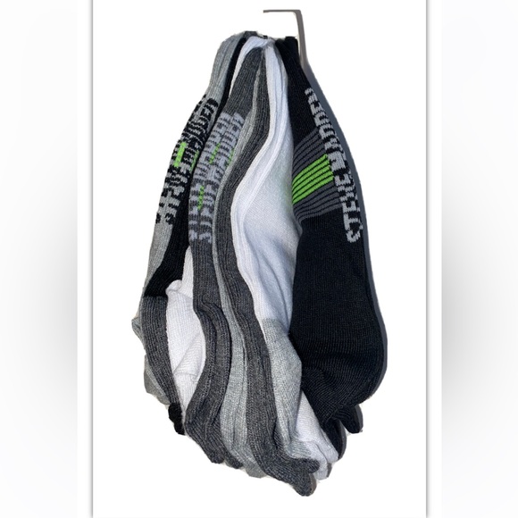 Steve Madden Low Cut Socks 8 Pair Men 6-12.5 Black White Gray w Mixed Logo NEW! - Picture 7 of 11
